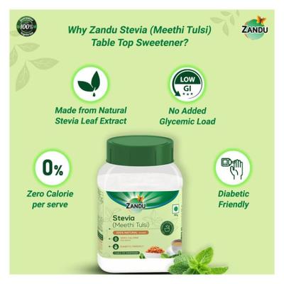 Zandu Stevia Powder - Meethi Tulsi 100 gm - Diabetes Care (Ayush)