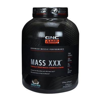 GNC Amp Mass XXX Powder - Cookies & Cream Flavour 6 lb - Workout Essentials