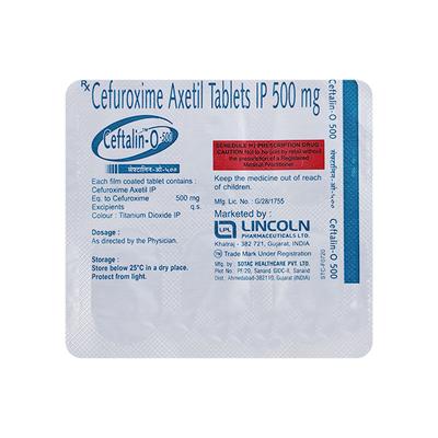 Ceftalin O 500mg Tablet 6'S - Bacterial Infections-Cep