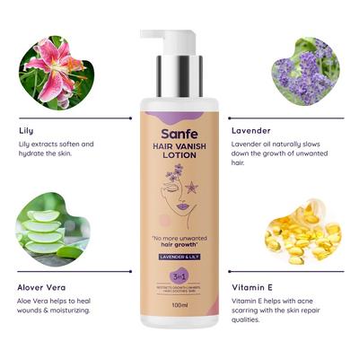 Sanfe Hair Vanish Lotion - Lavendar & Lily 100 ml - Hair Removal Accessories