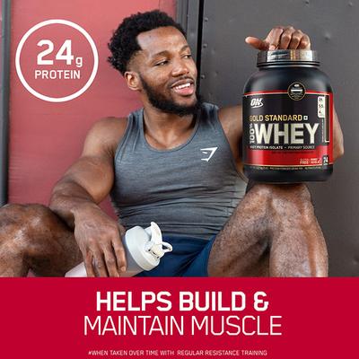 Optimum Nutrition (ON) 100% Whey Gold Standard Powder - Delicious Strawberry 5 lb - Whey Proteins