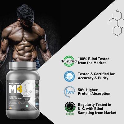 MuscleBlaze Biozyme Performance Whey Powder - Magical Mango 1 kg - Whey Proteins