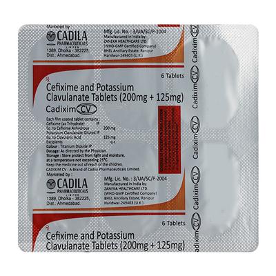 Cadixim CV Tablet 6'S - Bacterial Infections-Cep