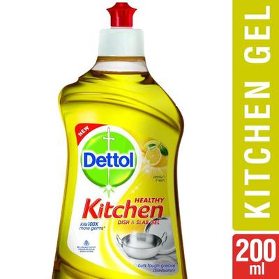 Dettol Healthy Kitchen Dish & Slab Gel - Fresh Lime 200 ml - Others