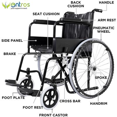 Entros Wheelchair - Black (EHS-875) - Wheelchairs & Walking Sticks