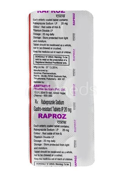 Raproz Tablet 10'S - Ulcer/Reflux/Flatulence-Aaa