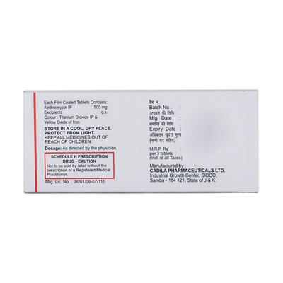 Azivista 500mg Tablet 3'S - Bacterial Infections-Mac