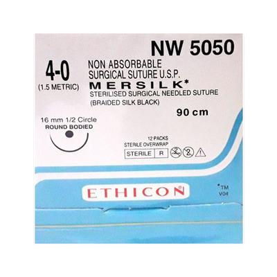 Johnson & Johnson Ethicon Mersilk Non Absorbable Surgical Suture (4-0) (90 cm) (NW5050) 1's - Bandages & Dressings