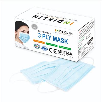Indiklin 3Ply Face Mask 50's - Face Mask