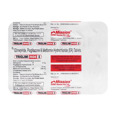 TRIGLIMIRIDE 2 Tablet 10's - Diabetes-Ant