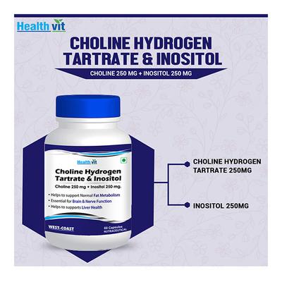Healthvit Choline Hydrogen Tartrate & Inositol Capsule 60's - Vital Health