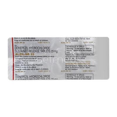 Alzil SR 23mg Tablet 10'S - Alzheimer-Neu