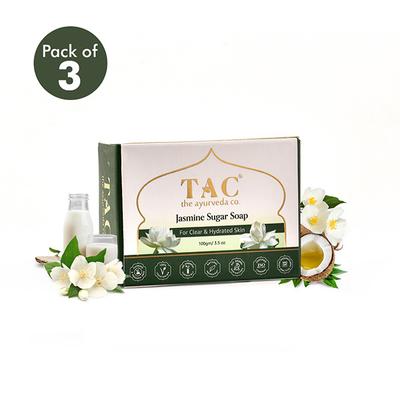 TAC The Ayurveda Co. Jasmine Sugar Soap (Pack of 3 x 300 gm) - Personal Care (Ayush)