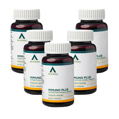 Age Ayurveda Immuno Plus Veg. Capsule (Pack of 5 x 60's) - Health Products