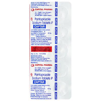 Captar 40mg Tablet 10'S - Ulcer/Reflux/Flatulence-Aaa