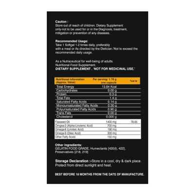 Alvizia Flaxseed Oil 1400 mg Softgel Capsule 60's - Multi-Vitamins