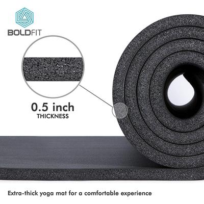 Boldfit Yoga Mat - Black (NBR) 1's - Workout Essentials