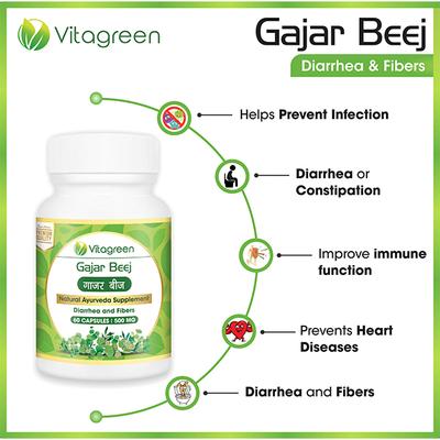 VitaGreen Gajar Beej Capsules 60's - Herbal Dietary Supplement