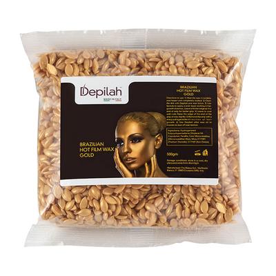 Depilah Brazilian Hot Film Wax - Gold 500 gm - Hair Removal Accessories