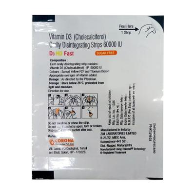 D3 HD FAST Sugar Free Oral Disintegrating Strips 1's - Supplements-Vit
