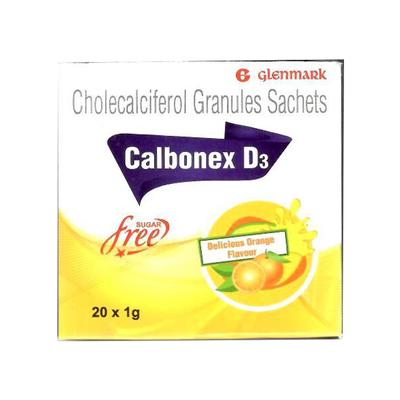 CALBONEX D3 SUGAR FREE DELICIOUS ORANGE FLAVOUR Sachet 1gm - Supplements-Vit