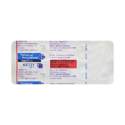 KETZY 10mg Tablet 10's - Pain relief-Nsa