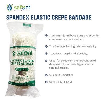 Safent Spandex Elastic Crepe Bandage (10 cm X 4.5 m) - Bandages