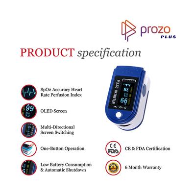 Prozo Plus Fingertip Pulse Oximeter - Multicolour - Health Monitors And Equipment