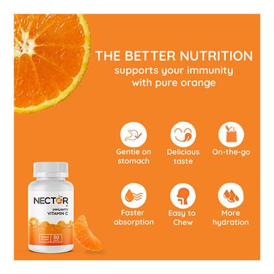 Nector Vitamin C Immunity Tablet - Orange Flavour 30's - Vitamin C