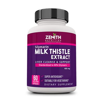 Zenith Nutrition Silymarin Milk Thistle 400 mg Capsule 60's - Herbal Dietary Supplement