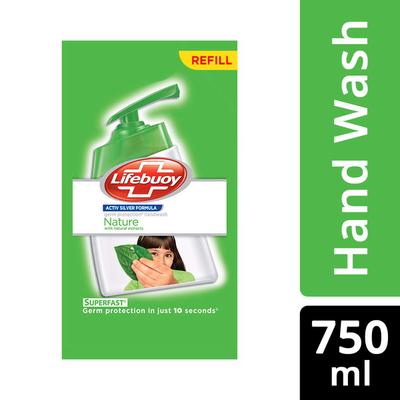 Lifebuoy Nature Handwash 750 ml (Refill Pack) - Hand Wash & Soaps