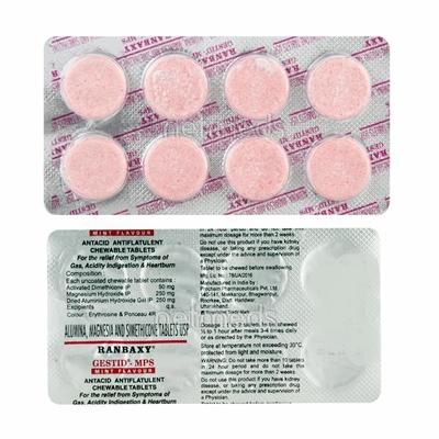 Gestid MPS Mint Flavour Tablet 8'S - Ulcer/Reflux/Flatulence-Aaa
