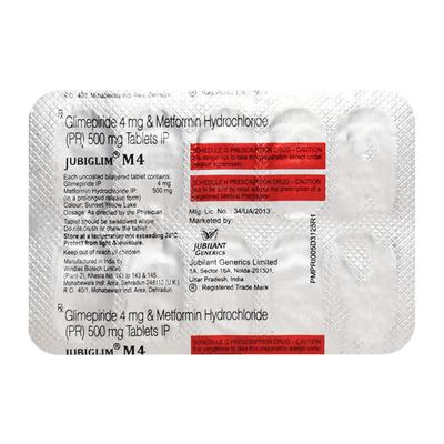 JUBIGLIM M 4 Tablet 10's - Diabetes-Ant