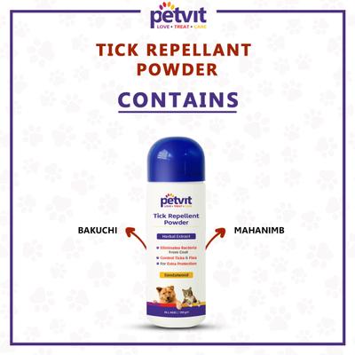 Petvit Tick Repellent Powder 100 gm - Petfood