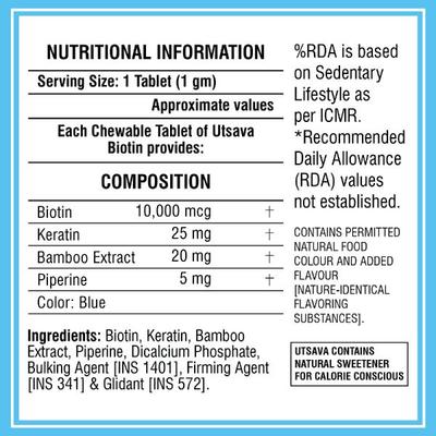 Nector Utsava Biotin Sugar Free Tablet - Blueberry 30's - Hair & Skin