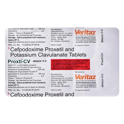 PROXTL CV Tablet 10's - Bacterial Infections-Cep