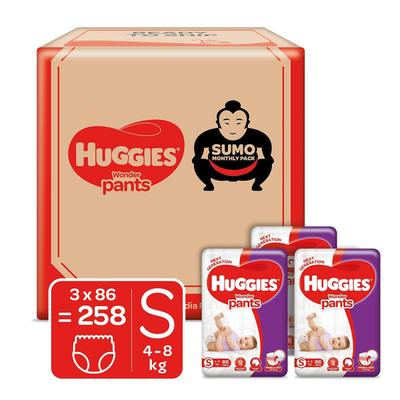 Huggies Wonder Soft Diaper Pants Diapers (S) (Pack of 3 x 86's) - Diapers & Wipes