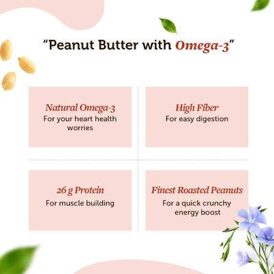 Neuherbs Classic Omega Peanut Butter - Crunchy 400 gm - Nutritional Bars