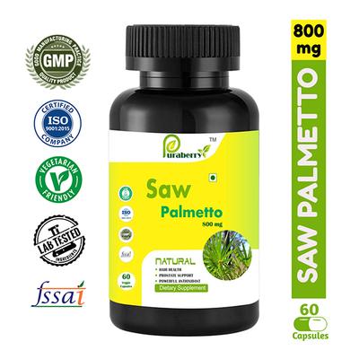 Puraberry Saw Palmetto 800 mg Veg Capsule 60's - Herbal Dietary Supplement