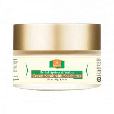 Khadi Pure Herbal Face Cream Scrub with Sheabutter - Apricot & Walnut 50 gm - Creams/Oils/Lotions