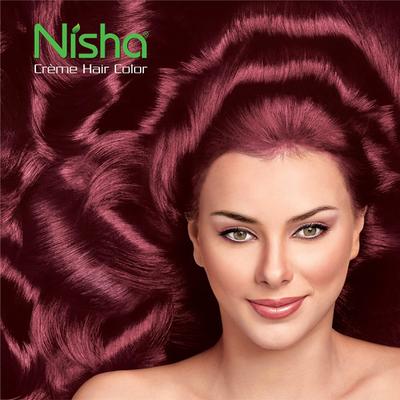 Nisha Creme Hair Color - Cherry Red 60 gm - Crème