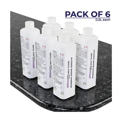 GOassure LITE Alcohol Based Handrub Refill (Pack of 6 x 500 ml) - Hand Sanitizer