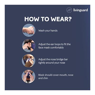 Livinguard Face Mask Pro Without Valve (L) - Red (Pack of 1) - Face Mask