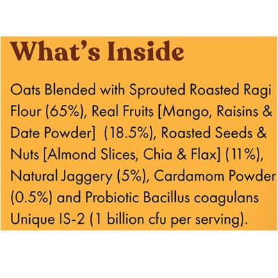 Joyful Inside Instant Ragi Oatmeal - Mango Cardamom Almond 320 gm - Nutritional Bars