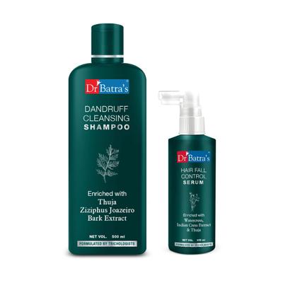 Dr Batra's Dandruff Cleansing Shampoo 500 ml + Hair Fall Control Serum 125 ml - Hair Treatment