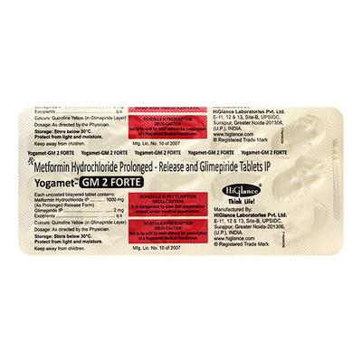 YOGAMET GM FORTE 2mg Tablet 15's - Diabetes-Ant