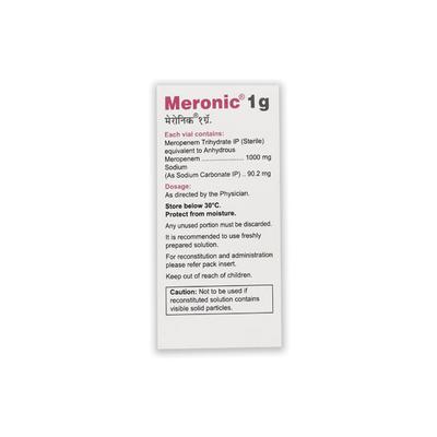 Meronic 1gm Injection 1's - Bacterial Infections-OBL