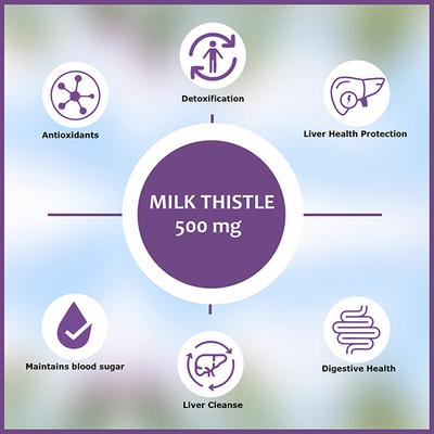 Health Veda Milk Thistle 500 mg Veg Tablet 60's - Multi-Vitamins
