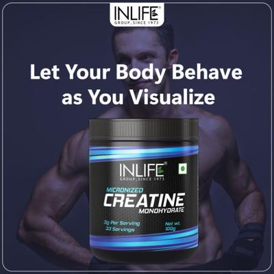 Inlife Micronized Creatine Monohydrate Powder 100 gm - Workout Essentials