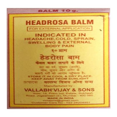 Headrosa Pain Relief Balm 10 gm - Pain Relief (Ayush)